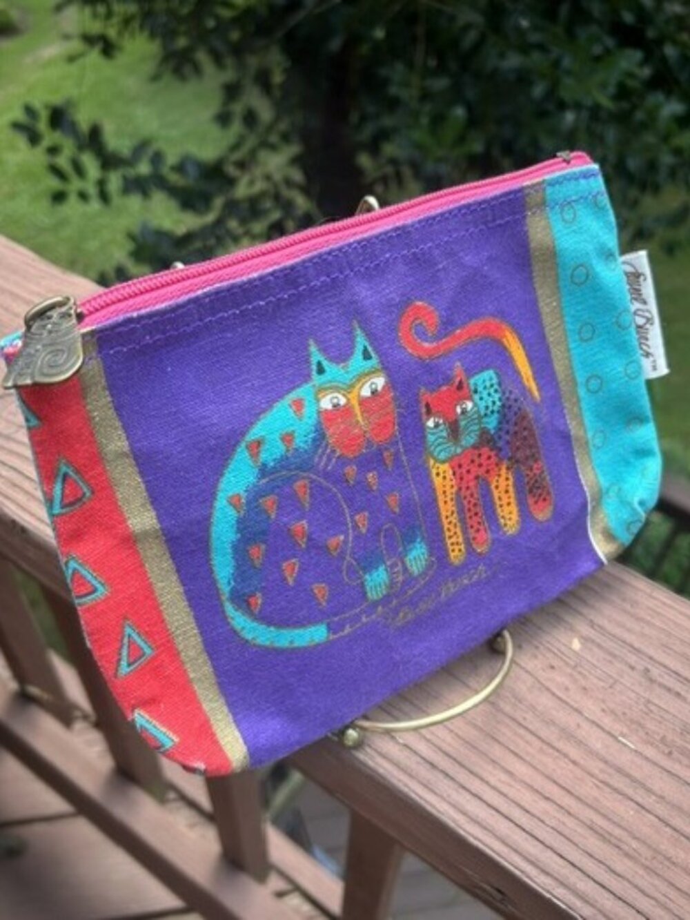 LAUREL BURCH Colorful CAT Make Up BAG POUCH